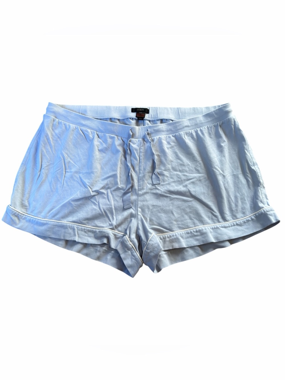 J.Crew Dreamy Cotton Pajama Set XXL Light Blue Button Front Shorts Sleepwear